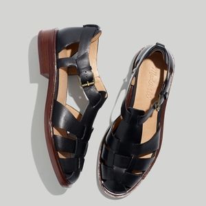 NEW Madewell Rina Fisherman Flats black sz 7